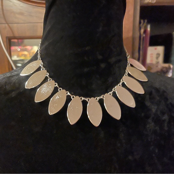 Multi Pendant Necklace Faceted Black Crystals Bezel Set In Silver Tone - Picture 7 of 8